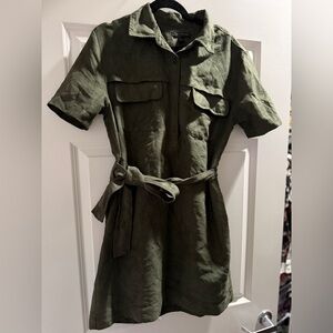 BANANA REPUBLIC Olive Green Suede-Look Dress